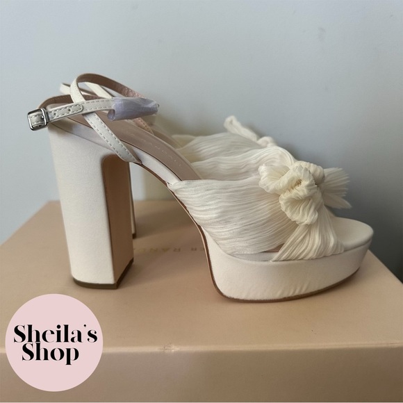 NIB Loeffler Randall Natalia Pearl Platform Bow Heel Sandals Size 37 - Picture 3 of 7